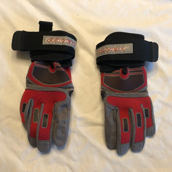 Connelly Water Ski Gloves Red and Grey Size Small - Picture 1 of 13